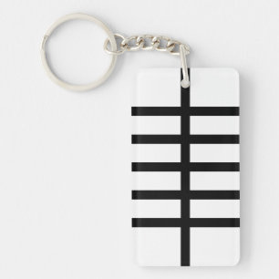 5 Bisected Black Lines Key Ring