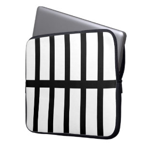 5 Bisected Black Lines Laptop Sleeve