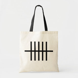 5 Bisected Black Lines Tote Bag