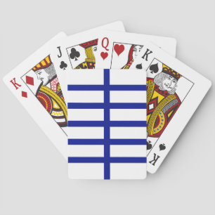 5 Bisected Blue Lines Playing Cards