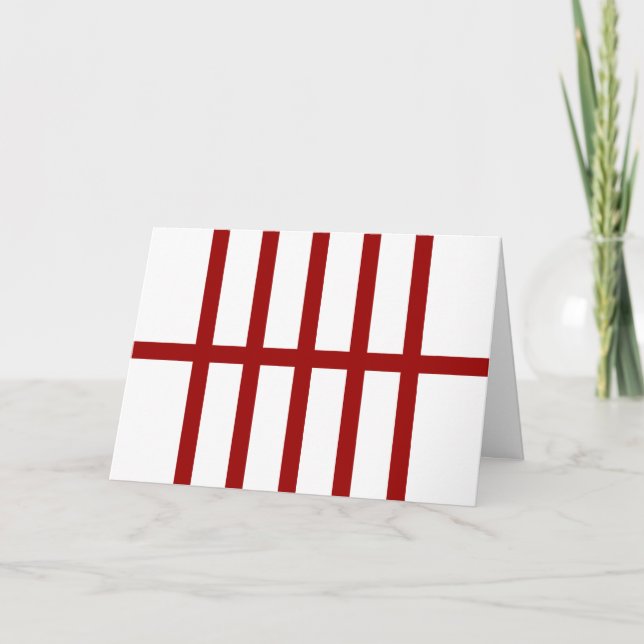 5 Bisected Red Lines Holiday Card (Front)
