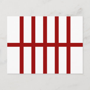 5 Bisected Red Stripes Postcard