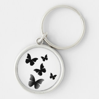 5 Black Butterflies Key Ring