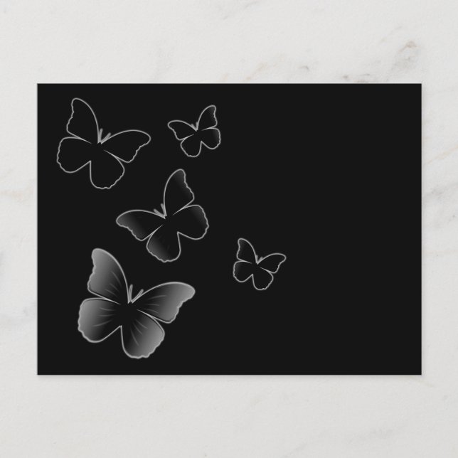 5 Black Butterflies Postcard (Front)