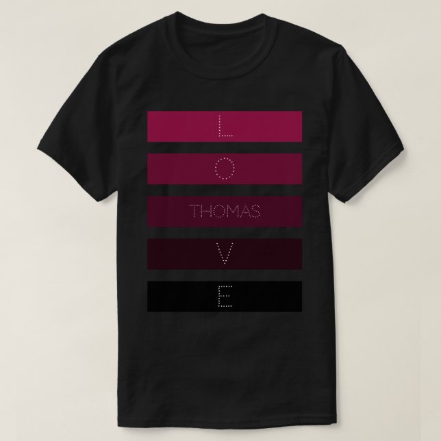 5 Black Purple Gradient Stripes Personalised Name T-Shirt (Design Front)