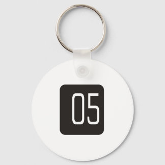 #5 Black Square Key Ring