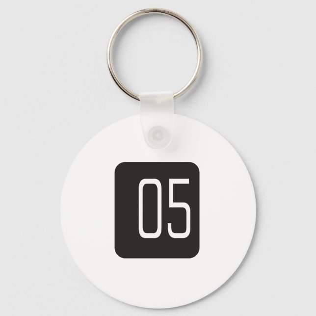 #5 Black Square Key Ring (Front)