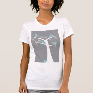 5 Blue Birds in a Tree (Grey) Shirt