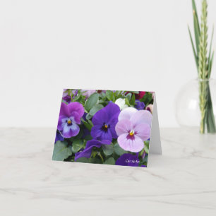 5 Blue Purple Lavender Pansies Card
