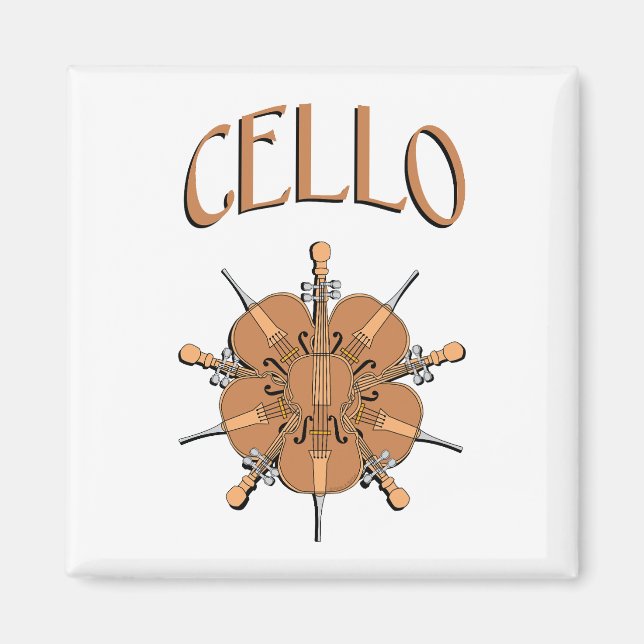 5 Cellos Text Magnet (Front)