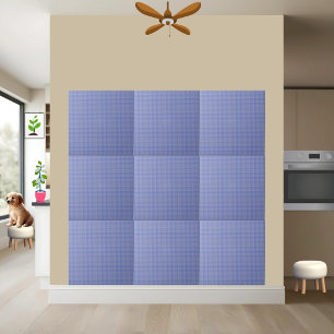 #5 Classic Blue Gingham Chequered Ceramic Tile