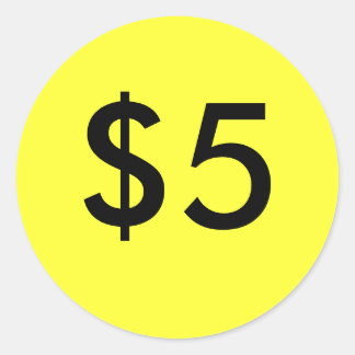 $5 CLASSIC ROUND STICKER