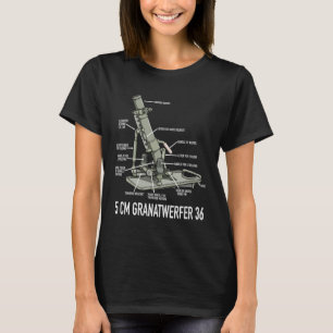 5 cm Granatwerfer 36 German WW2 50mm Mortar Diagra T-Shirt