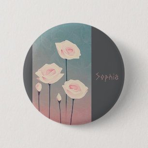 5 Cm Roses Round Badge, personalized 6 Cm Round Badge