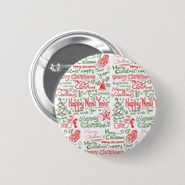5 cm round sheet with Christmas design 6 Cm Round Badge (Front & Back)