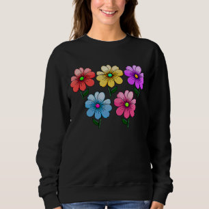 5 Colour Flowers Design  Sweatshirt