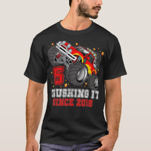 5 Crushing It Since 2016 Monster Truck Lover 5th B T-Shirt