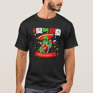 5 De Mayo Cactus Playing Guitar Cinco De Mayo T-Shirt
