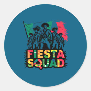 5 de mayo costume pancho fiesta squad hombre de classic round sticker