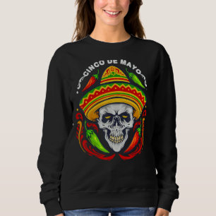 5 De Mayo Mexican Sugar Skull Cinco De Mayo Skull Sweatshirt