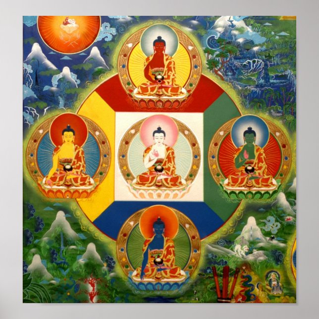 5 Dhyani Buddhas Poster (Front)