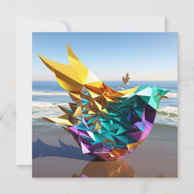 5-dimensional origami seabird  card (Front)