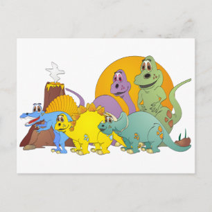 5 Dinosaur Friends Postcard