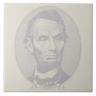 $5 Dollar Money of President Abraham Lincoln Ceramic Tile