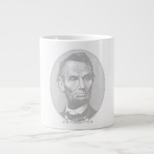 $5 Dollar Money  of President Abraham Lincoln  Large Coffee Mug