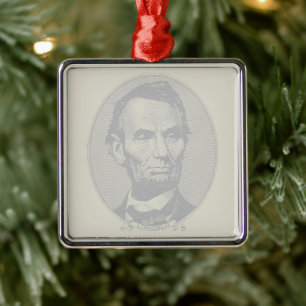 $5 Dollar Money of President Abraham Lincoln Metal Ornament