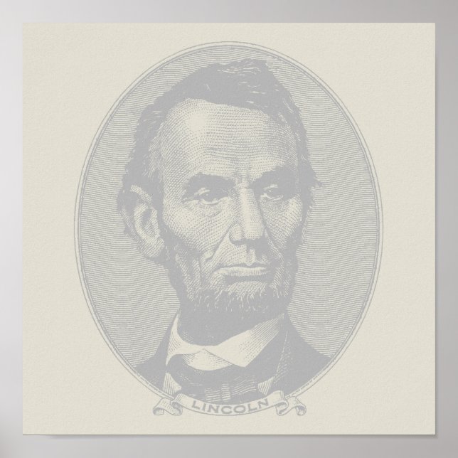 $5 Dollar Money  of President Abraham Lincoln  Poster (Front)