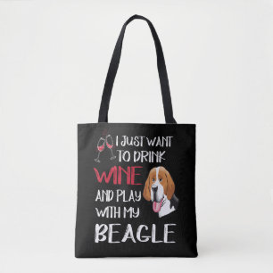 5 Drink Wine And Play With My Beagle Tote Bag
