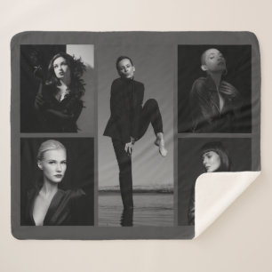 5 Editable Photo Collage Sherpa Blanket