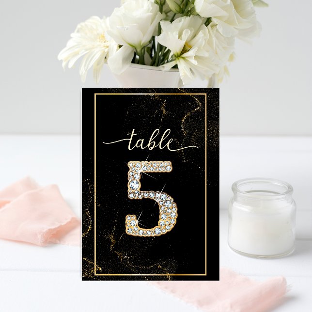 5 Elegant Diamond Printable Table Numbers (Creator Uploaded)