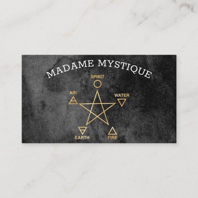 5 Elements Pentagram Psychic Business Card (Front)