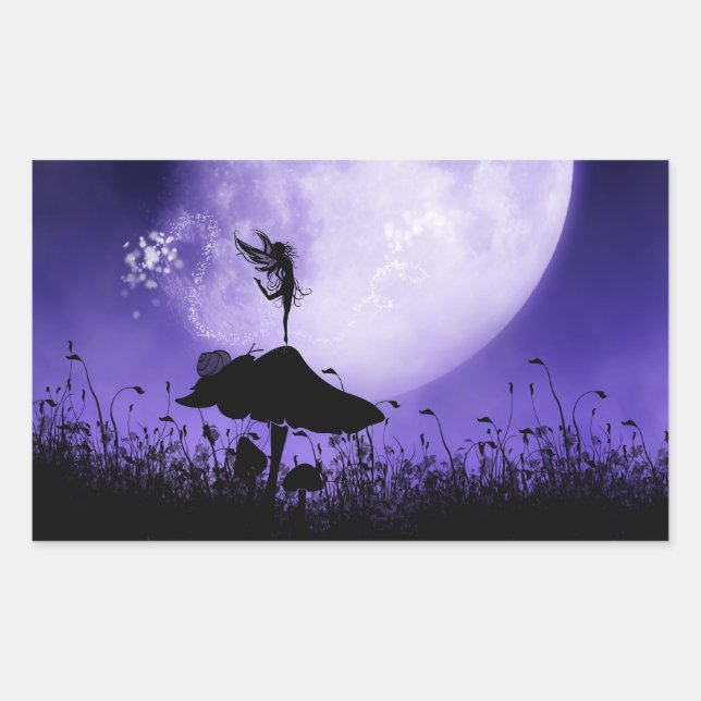 5 Fairy Silhouette 2 Rectangular Sticker (Front)