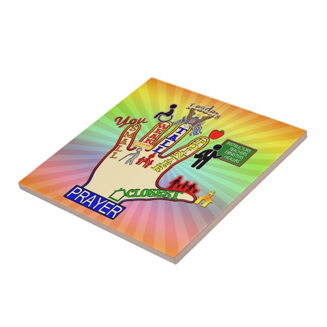 5 FIVE FINGER PRAYER AID CERAMIC TILE (Side)
