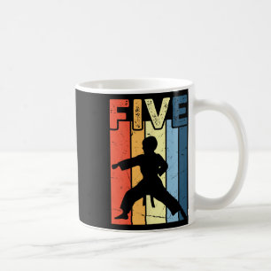 5 Five Karate Lover 5th Birthday 5 Year Old Martia Coffee Mug