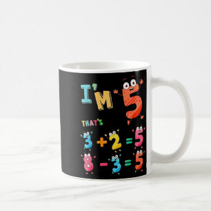 5 funny math equation 5th birthday boy girl coffee mug