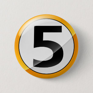 5 gold 6 cm round badge