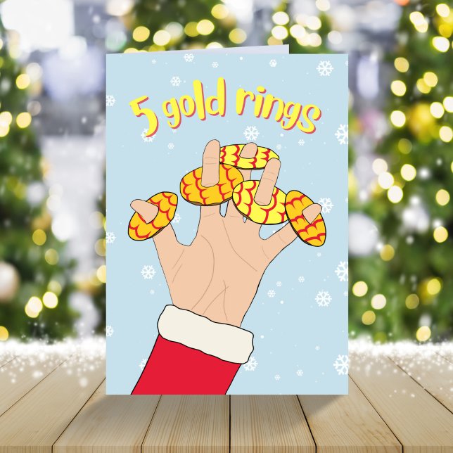 5 gold ring cookies 12 days of Christmas funny  Holiday Card (Creator Uploaded)