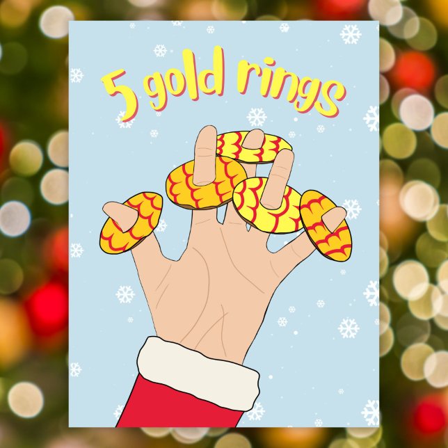 5 gold ring cookies 12 days of Christmas Holiday Postcard (Creator Uploaded)