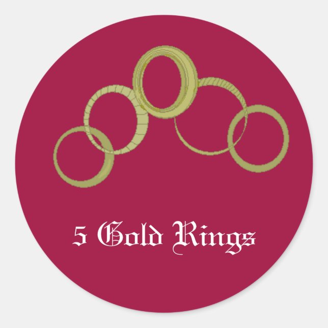 5 Gold Rings - Holiday stickers (Front)