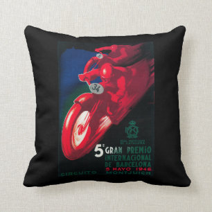5 Gran Premio Internat'l Motorcycle Poster Cushion