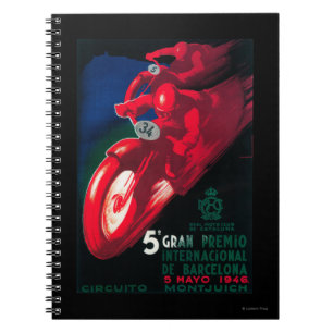5 Gran Premio Internat'l Motorcycle Poster Notebook