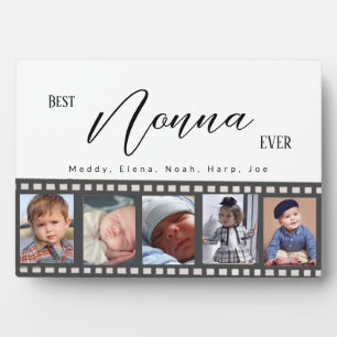 5 Grandchildren Reel Photo Collage  Gift for Nonna Plaque