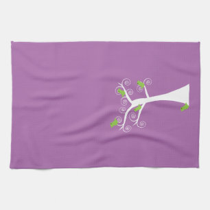 5 Green Birds in Tree Kitchen Towels