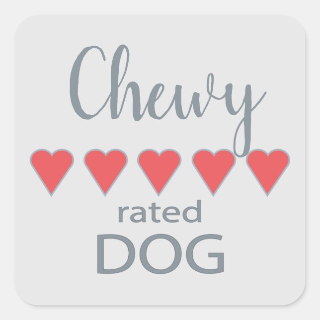 5 Heart rated Dog Square Sticker (Front)