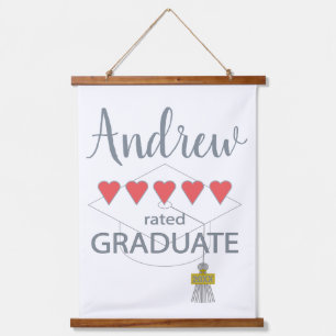5 Heart Rated Graduate Hanging Tapestry
