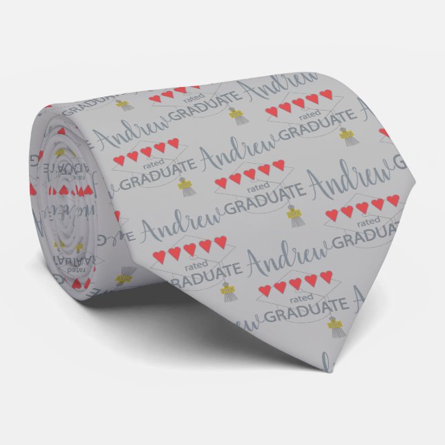 5 Heart Rated Graduate Tie (Rolled)